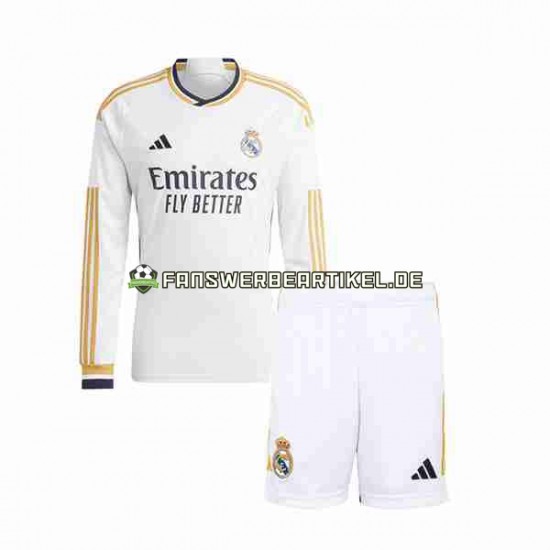 Trikot Real Madrid Kinder Heimausrüstung 2023-2024 Langarm