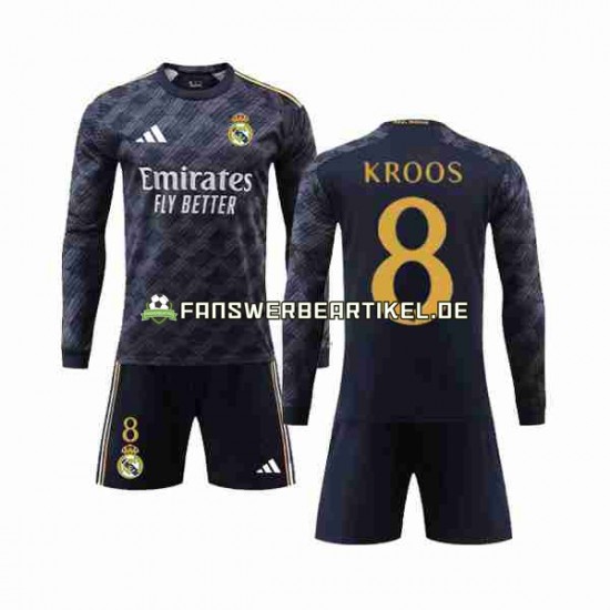 Kroos 8 Trikot Real Madrid Kinder Auswärtsausrüstung 2023-2024 Langarm