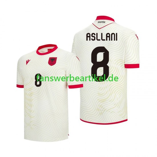 Kristjan Asllani 8 Trikot Albanien Herren Auswärtsausrüstung WM 2026 Kurzarm