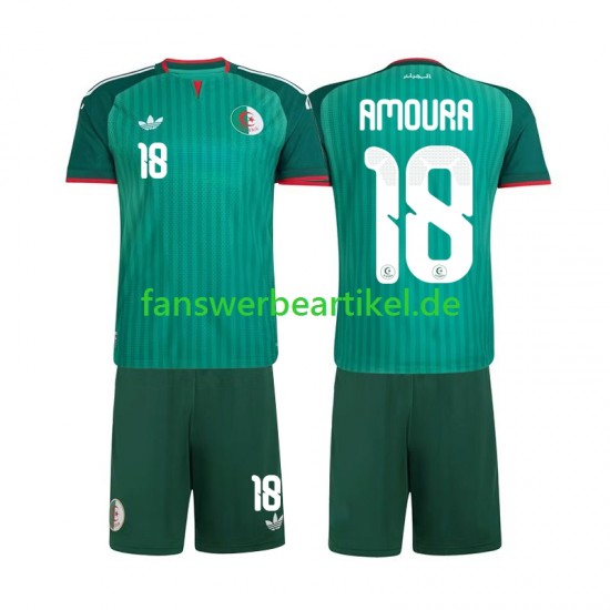 Mohamed Amoura 18 Trikot Algerien Kinder Auswärtsausrüstung 2026 Kurzarm