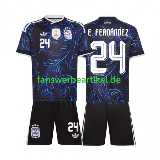 Enzo Fernandez 24 Trikot Argentinien Kinder Auswärtsausrüstung WM 2026 Kurzarm