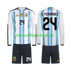 Enzo Fernandez 24 Trikot Argentinien Kinder Heimausrüstung WM 2026 Langarm