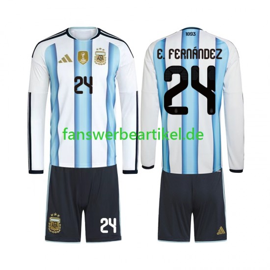 Enzo Fernandez 24 Trikot Argentinien Kinder Heimausrüstung WM 2026 Langarm