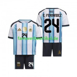 Enzo Fernandez 24 Trikot Argentinien Kinder Heimausrüstung WM 2026 Kurzarm