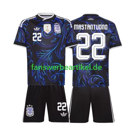 Franco Mastantuono 22 Trikot Argentinien Kinder Auswärtsausrüstung WM 2026 Kurzarm