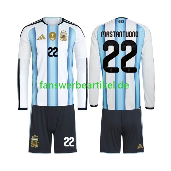 Franco Mastantuono 22 Trikot Argentinien Kinder Heimausrüstung WM 2026 Langarm