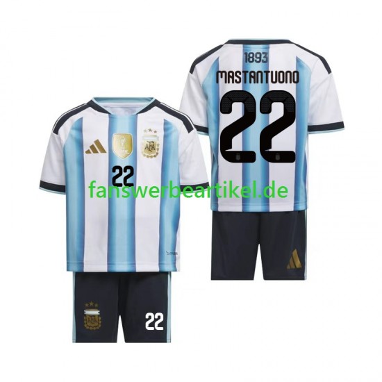 Franco Mastantuono 22 Trikot Argentinien Kinder Heimausrüstung WM 2026 Kurzarm