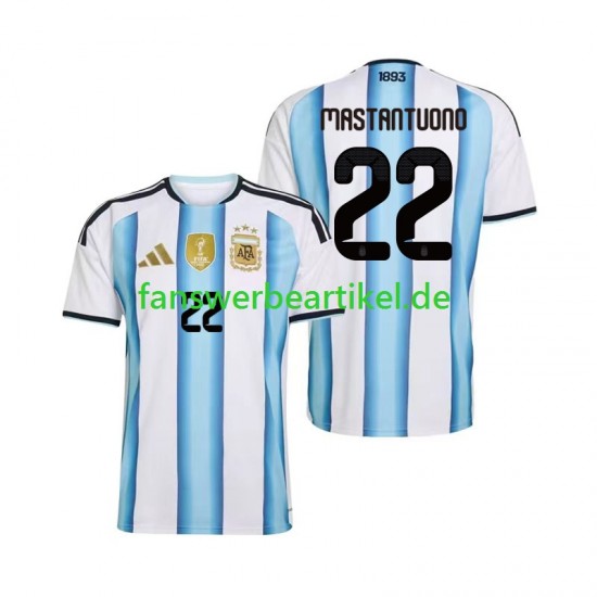 Franco Mastantuono 22 Trikot Argentinien Herren Heimausrüstung WM 2026 Kurzarm