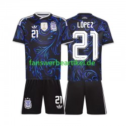 Jose Manuel Lopez 21 Trikot Argentinien Kinder Auswärtsausrüstung WM 2026 Kurzarm
