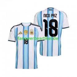 Nico Paz 18 Trikot Argentinien Herren Heimausrüstung WM 2026 Kurzarm