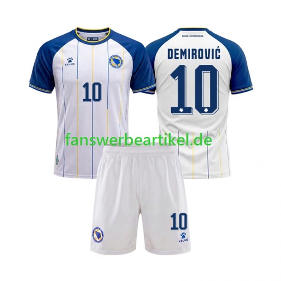 Ermedin Demirovic 10 Trikot Bosnien und Herzegowina Kinder Auswärtsausrüstung WM 2026 Kurzarm