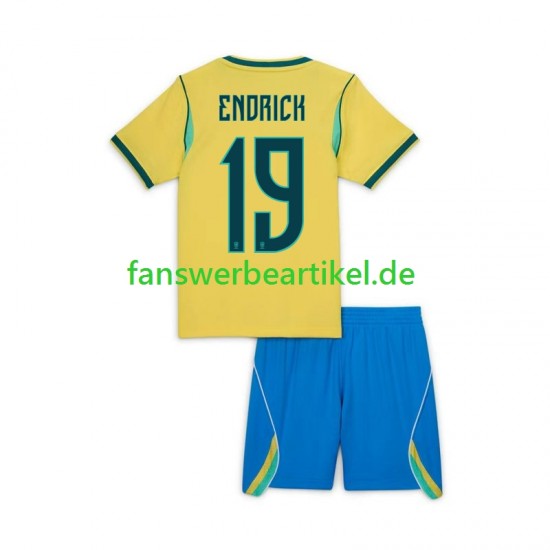 Endrick 19 Trikot Brasilien Kinder Heimausrüstung WM 2026 Kurzarm