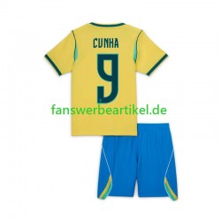 Matheus Cunha 9 Chidlren Trikot Brasilien Heimausrüstung WM 2026 Kurzarm