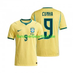 Matheus Cunha 9 Trikot Brasilien Herren Heimausrüstung WM 2026 Kurzarm