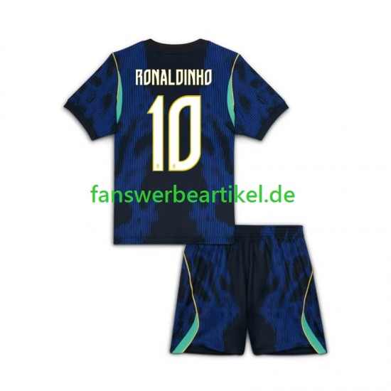 Ronaldinho 10 Trikot Brasilien Kinder Auswärtsausrüstung WM 2026 Kurzarm