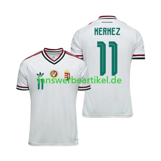 Milos Kerkez 11 Trikot Ungarn Herren Auswärtsausrüstung WM 2026 Kurzarm