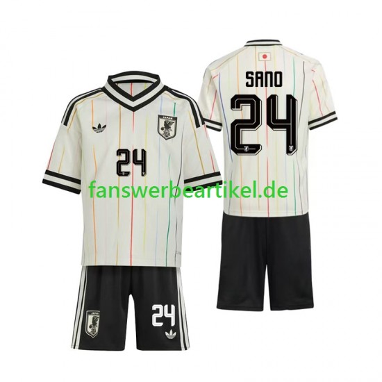Kaishu Sano 24 Trikot Japan Kinder Auswärtsausrüstung WM 2026 Kurzarm