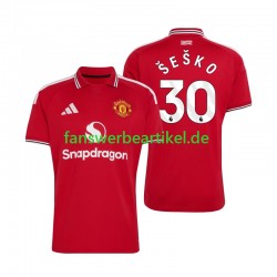 Benjamin Sesko 30 Trikot Manchester United Herren Heimausrüstung 2027-2028 Kurzarm