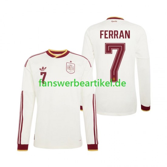 Ferran Torres 7 Trikot Spanien Herren Auswärtsausrüstung WM 2026 Langarm
