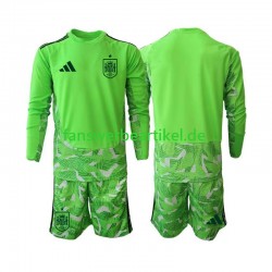 6th Green color Torwart Trikot Spanien Kinder WM 2026 Langarm