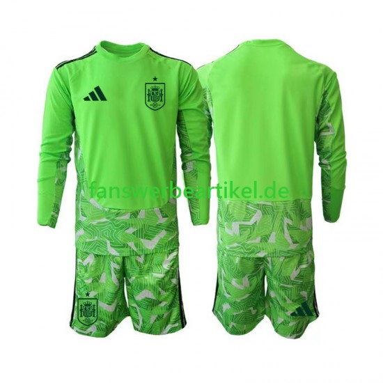 6th Green color Torwart Trikot Spanien Kinder WM 2026 Langarm