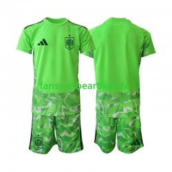 6th Green color Torwart Trikot Spanien Kinder WM 2026 Kurzarm