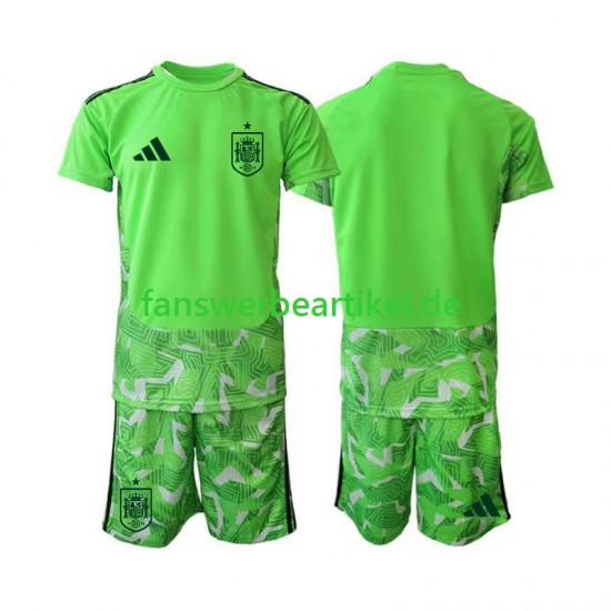 6th Green color Torwart Trikot Spanien Kinder WM 2026 Kurzarm