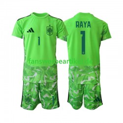 David Raya 1 6th Green color Torwart Trikot Spanien Kinder WM 2026 Kurzarm