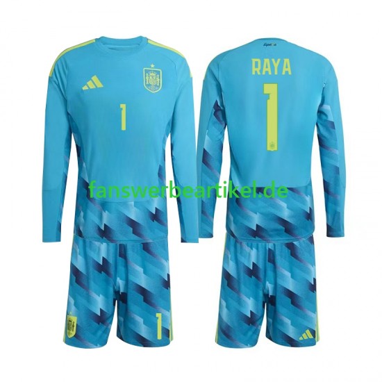 David Raya 1 Torwart Trikot Spanien Kinder Heimausrüstung WM 2026 Langarm