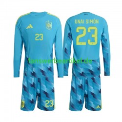 Unai Simon 23 Torwart Trikot Spanien Kinder Heimausrüstung WM 2026 Langarm