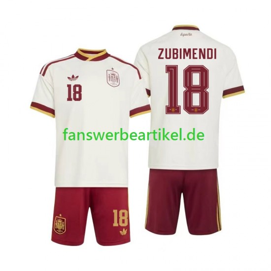 Martin Zubimendi 18 Trikot Spanien Kinder Auswärtsausrüstung WM 2026 Kurzarm