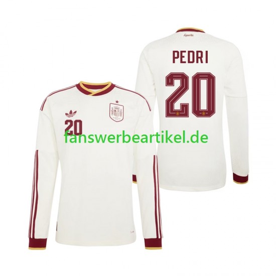 Pedri 20 Trikot Spanien Herren Auswärtsausrüstung WM 2026 Langarm