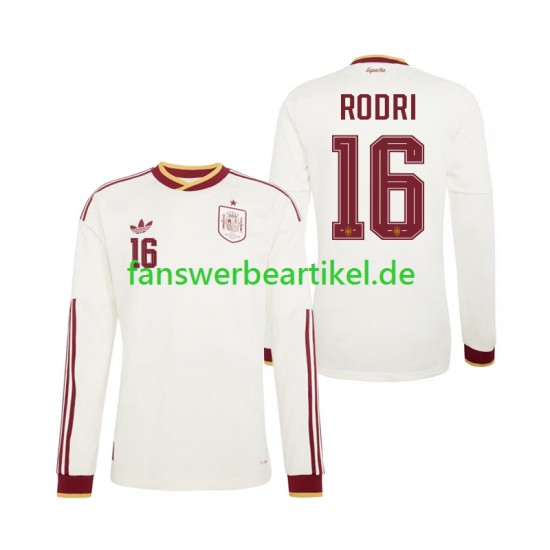 Rodri 16 Trikot Spanien Herren Auswärtsausrüstung WM 2026 Langarm