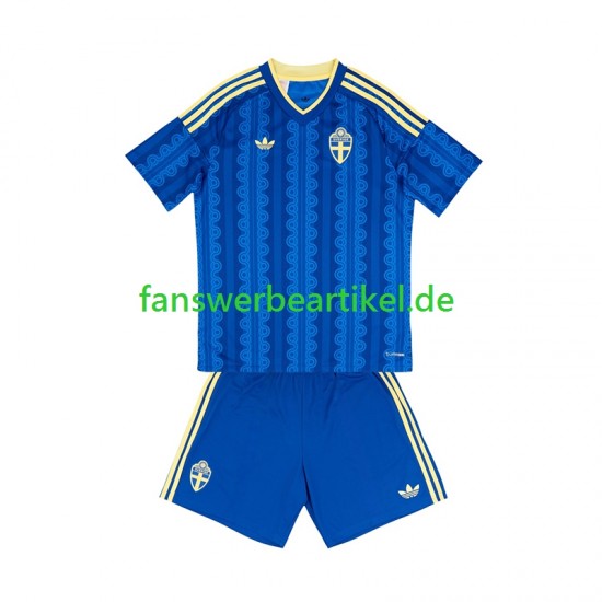 Trikot Schweden Kinder Auswärtsausrüstung WM 2026 Kurzarm