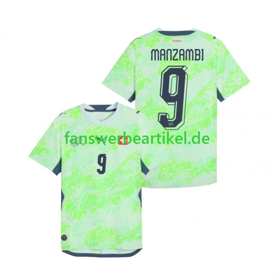 Johan Manzambi 9 Trikot Schweiz Herren Auswärtsausrüstung WM 2026 Kurzarm