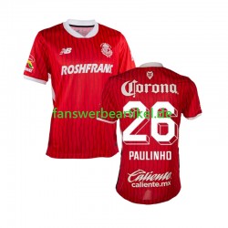 Deportivo Toluca Paulinho 26 Trikot Herren Heimausrüstung 2024-2025 Kurzarm