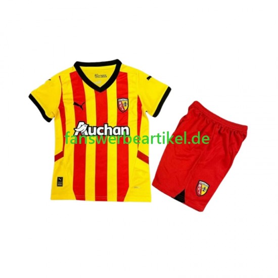 Trikot RC Lens Kinder Heimausrüstung 2024-2025 Kurzarm