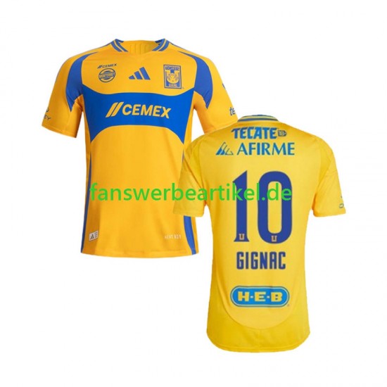 Gignac 10 Trikot UANL Tigres Herren Heimausrüstung 2024-2025 Kurzarm