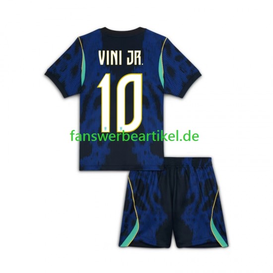 Vinicius Junior 10 Trikot Brasilien Kinder Auswärtsausrüstung WM 2026 Kurzarm