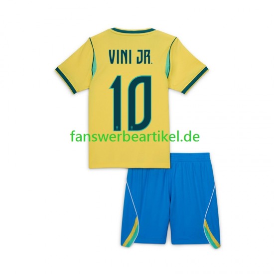 Vinicius Junior 10 Trikot Brasilien Kinder Heimausrüstung WM 2026 Kurzarm