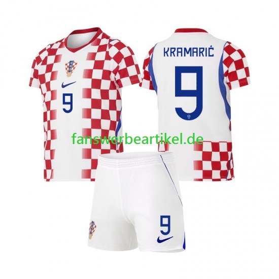 Andrej Kramaric 9 Trikot Kroatien Kinder Heimausrüstung WM 2026 Kurzarm