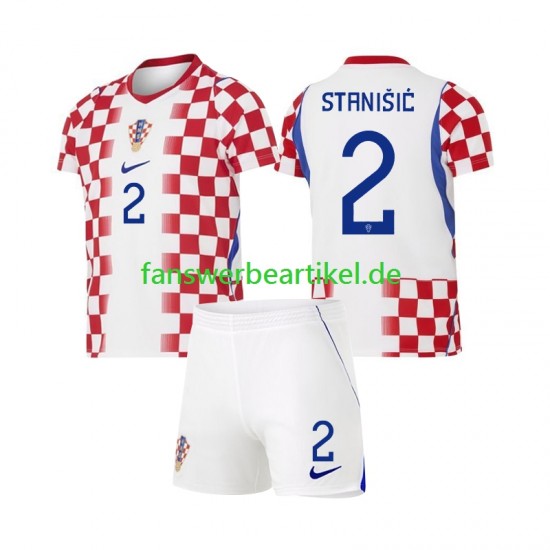 Josip Stanisic 2 Trikot Kroatien Kinder Heimausrüstung WM 2026 Kurzarm