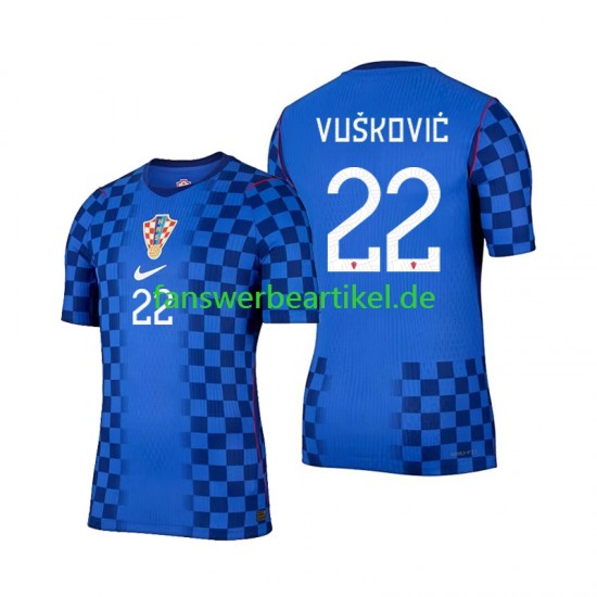 Luka Vuskovic 22 Trikot Kroatien Herren Auswärtsausrüstung WM 2026 Kurzarm