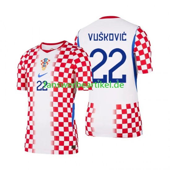 Luka Vuskovic 22 Trikot Kroatien Herren Heimausrüstung WM 2026 Kurzarm