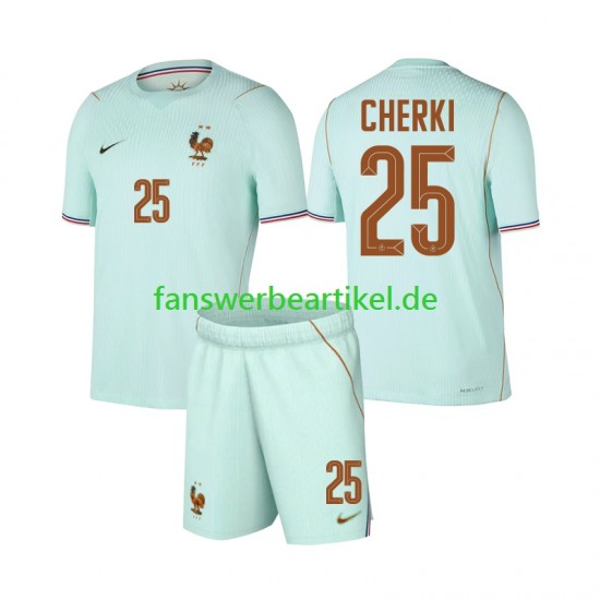 Rayan Cherki 25 Trikot Frankreich Kinder Auswärtsausrüstung WM 2026 Kurzarm