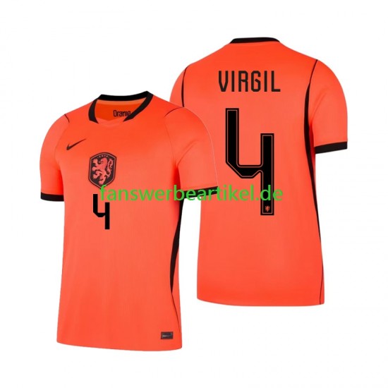 Virgil van Dijk 4 Trikot Niederlande Herren Heimausrüstung WM 2026 Kurzarm
