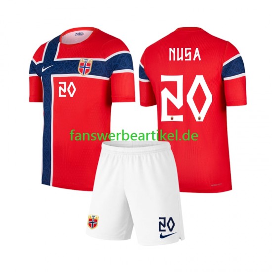 Antonio Nusa 20 Trikot Norwegen Kinder Heimausrüstung WM 2026 Kurzarm