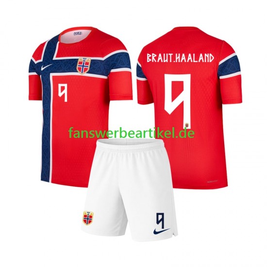 Erling Haaland 9 Trikot Norwegen Kinder Heimausrüstung WM 2026 Kurzarm