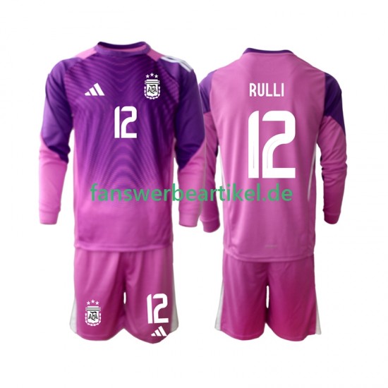 Geronimo Rulli 12 Torwart Trikot Argentinien Kinder Heimausrüstung 2025 Langarm