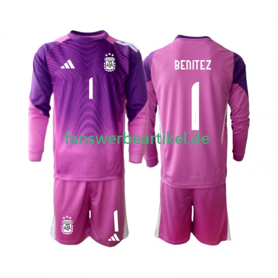 Walter Daniel Benitez 1 Torwart Trikot Argentinien Kinder Heimausrüstung 2025 Langarm